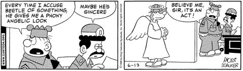 Beetle pretends to be an angel