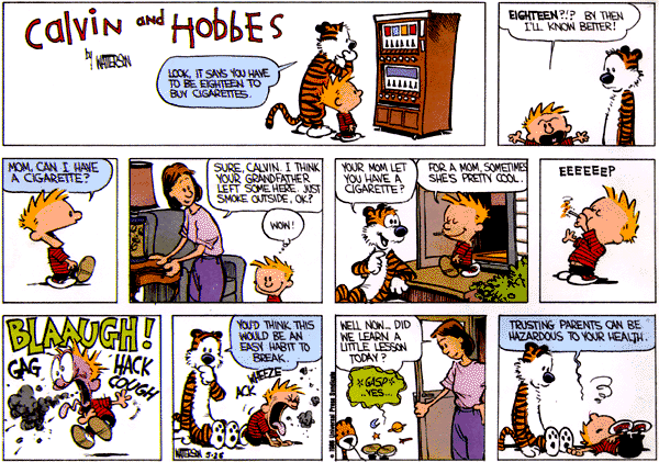 Smoking teaches Calvin a lesson